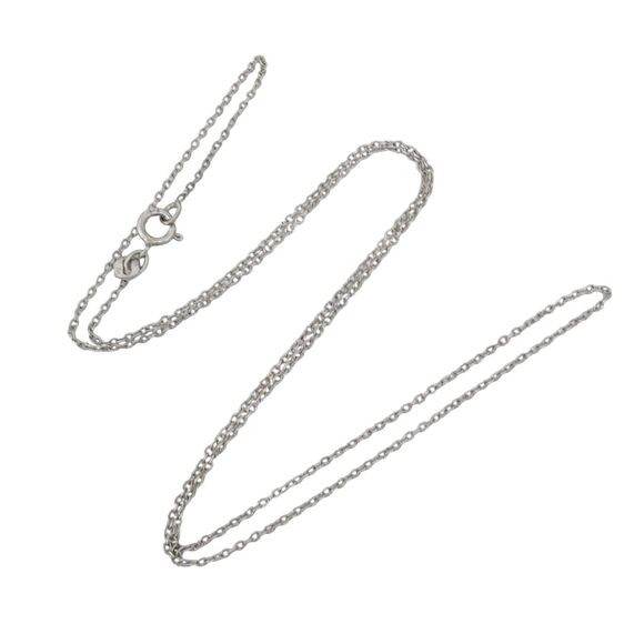 Vintage Italy MWS Sterling Silver 925 1.0mm Cable Link Chain Necklace 18.5" - Picture 1 of 3